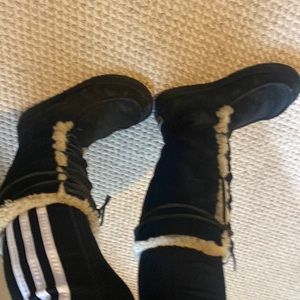 Black UGG boots lace up suede